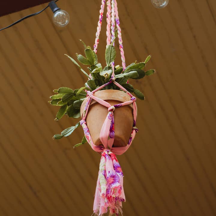 Matr Boomie Fair Trade - Wholesale Hanging Planter - Macrame Plant Hanger - Assorted Upcycled Sari2