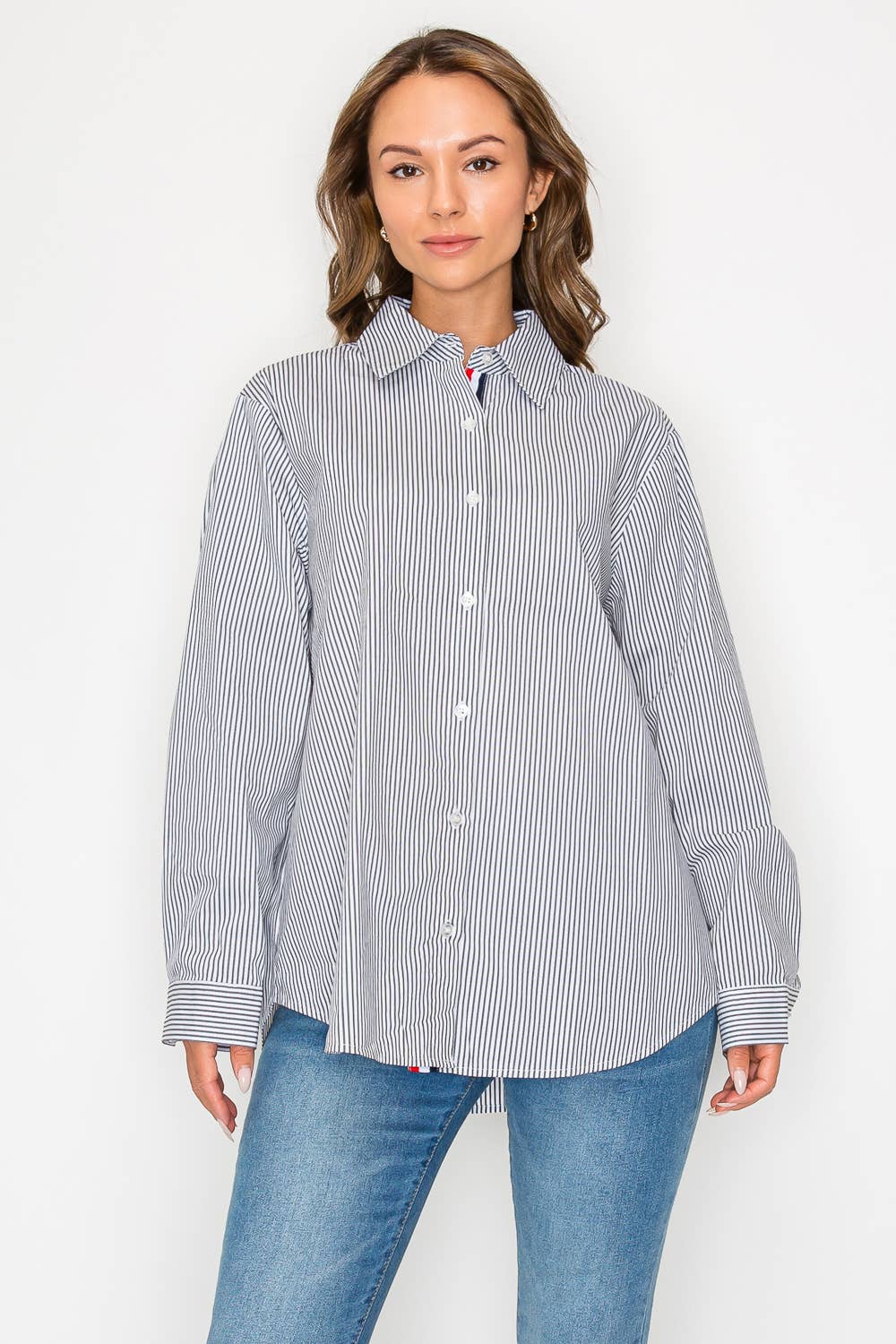 Joh Apparel – wholesale Blouse – Women’s – Jasmine Cotton Pinstripe Shirt17