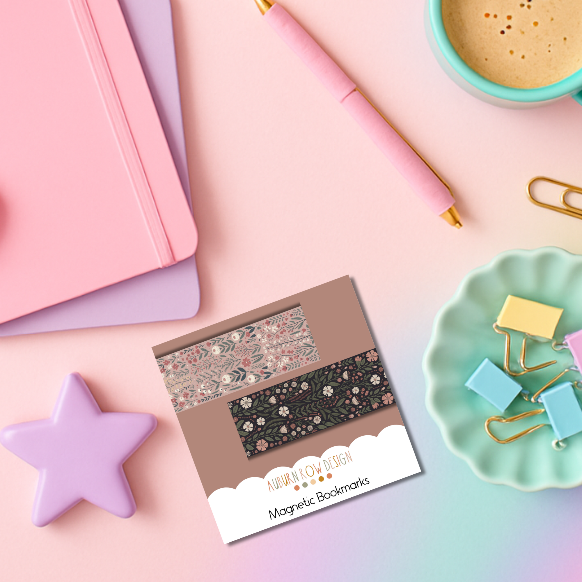 Auburn Row Design – Großhandel Lesezeichen – Cottagecore Blumen Magnet-Lesezeichen-Set2