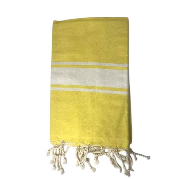 Fouta tradi amarela, Toalha de Praia algodão reciclado 200x100 por atacado de SoBeach