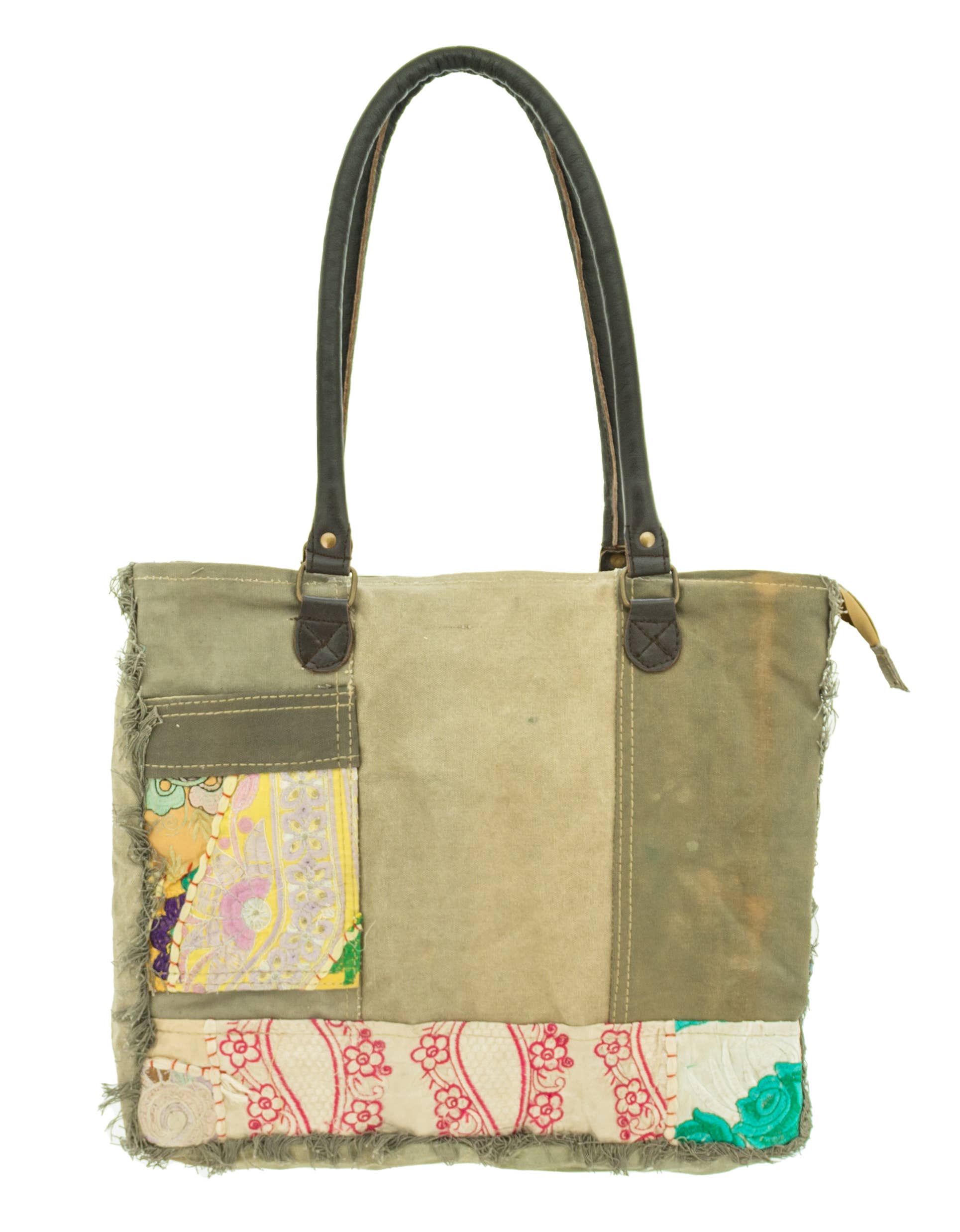 Vintage Addiction - Wholesale Tote Bag - Women's - Recycled Tent Tote with Vintage Textiles (Zipper Top)4
