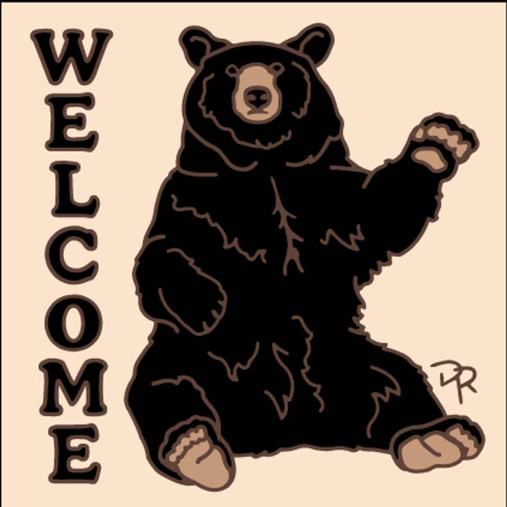 Hello Bear Welcome Tile (8856) for wholesale by Earthtones Tile