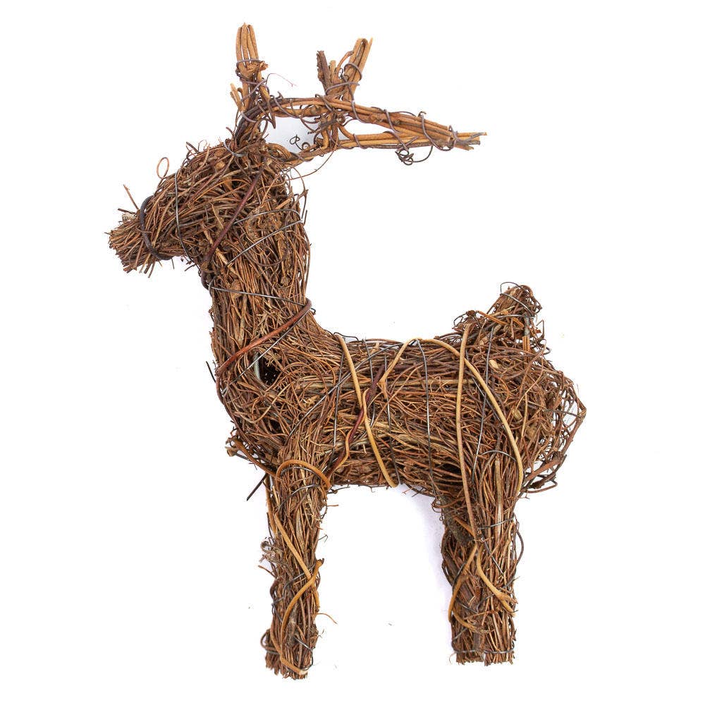 Factory Direct Craft – Decoração de Natal por atacado – Figura de Rena de Vime Natural de 8"6