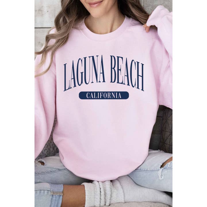 Sweatshirt Graphique Surdimensionné LAGUNA BEACH CALIFORNIE pour la vente par A. BLUSH CO