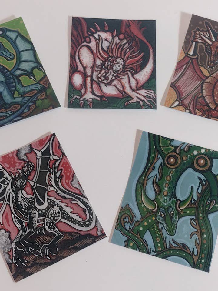 Waterproof Art Sticker- Fantasy Series- DragonsA for wholesale by Laura Noel Art and Music