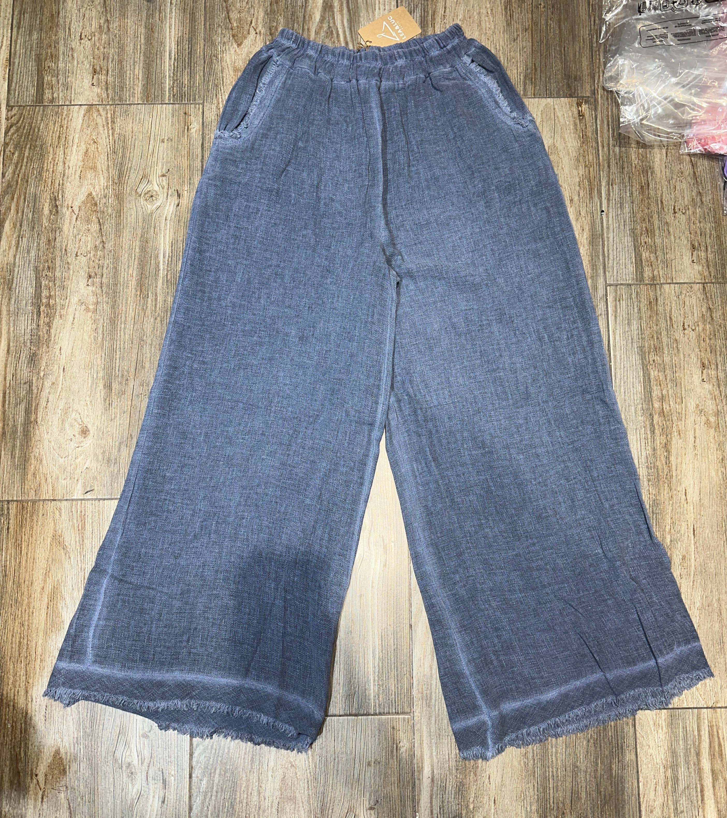 LÉA & LUC – Calças - Mulher por atacado – Calças em 50% Linho 50% Algodão REF. 933931