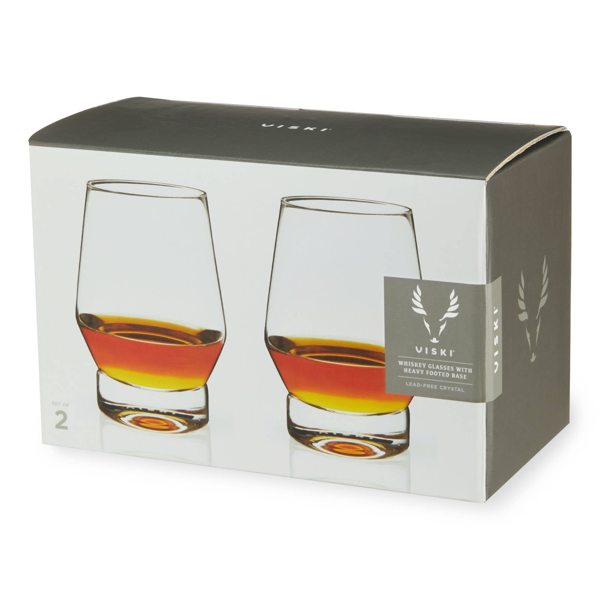 Viski - Wholesale Cocktail/Liquor Glass - Raye™ Heavy Base Crystal Whiskey Glasses Set of 21