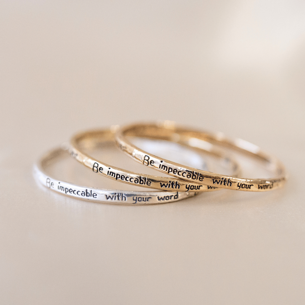 Jewelry Evolution - Wholesale Bangle Bracelet - The Four Agreements Bangle25