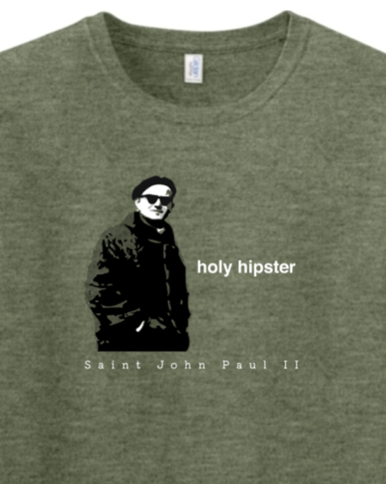 Sock Religious - Wholesale Screen Printed T-Shirt - Unisex - Holy Hipster - St. John Paul II Adult T-shirt8