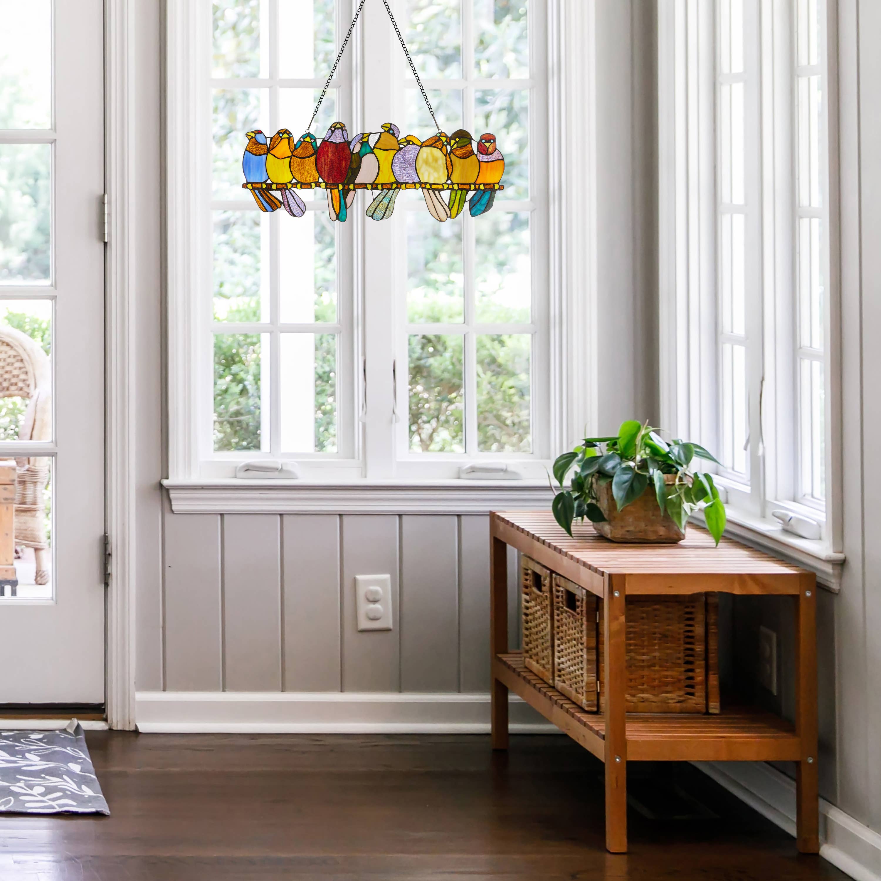 River of Goods - Wholesale Suncatcher - 9.5"H Marisol Multicolor Birds Stained Glass Window Panel4