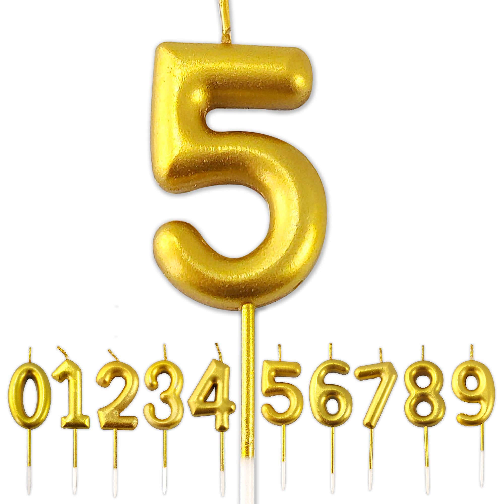 Toyventures - Wholesale Cake Candle - Gold Birthday Age Number Year Candles Cake Topper6