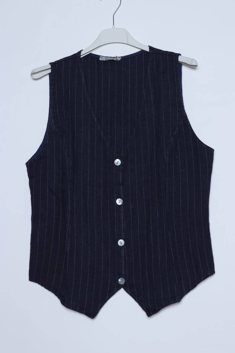 LÉA & LUC - Wholesale Button Down Shirt - Women's - Sleeveless shirt in 100% Linen REF. 517034