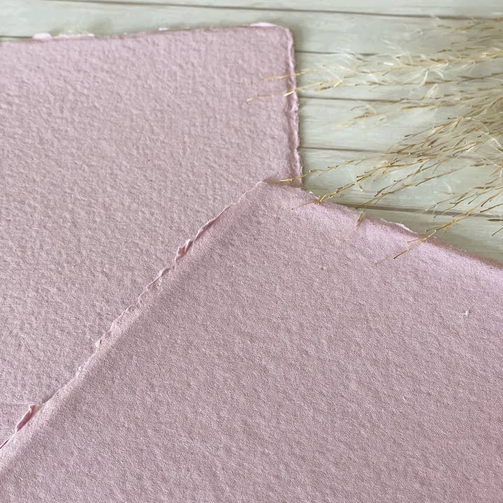 The Natural Paper Company - Venta al por mayor Papel para pintar - Papel Hecho a Mano Rosa Vintage | Paquete de 5 | Papel de Trapo de Algodón
