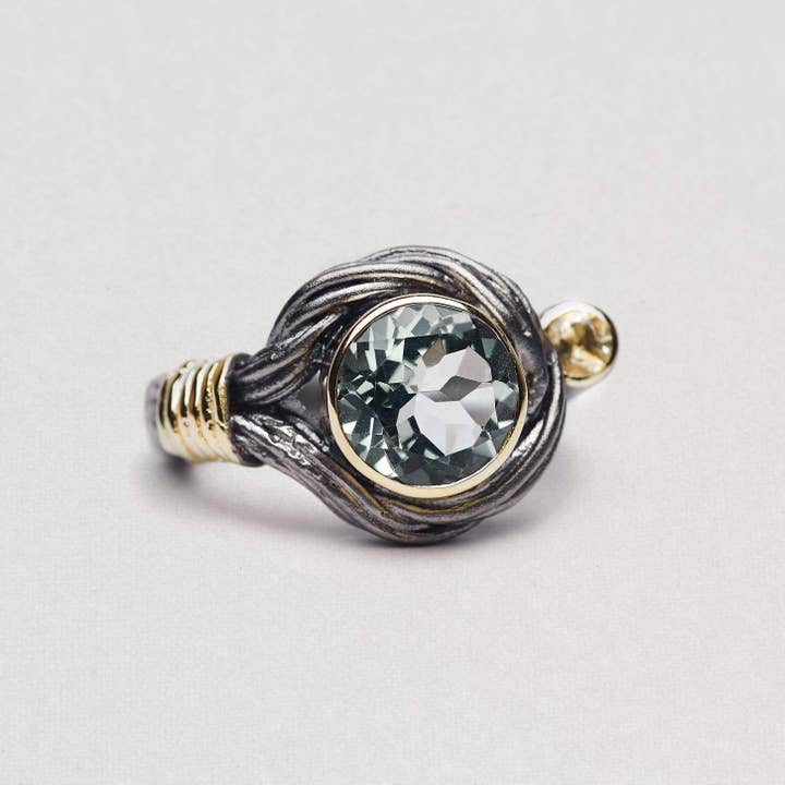 German Kabirski - Wholesale Cocktail/Statement Ring - Cartalia Green Amethyst and Citrine Ring