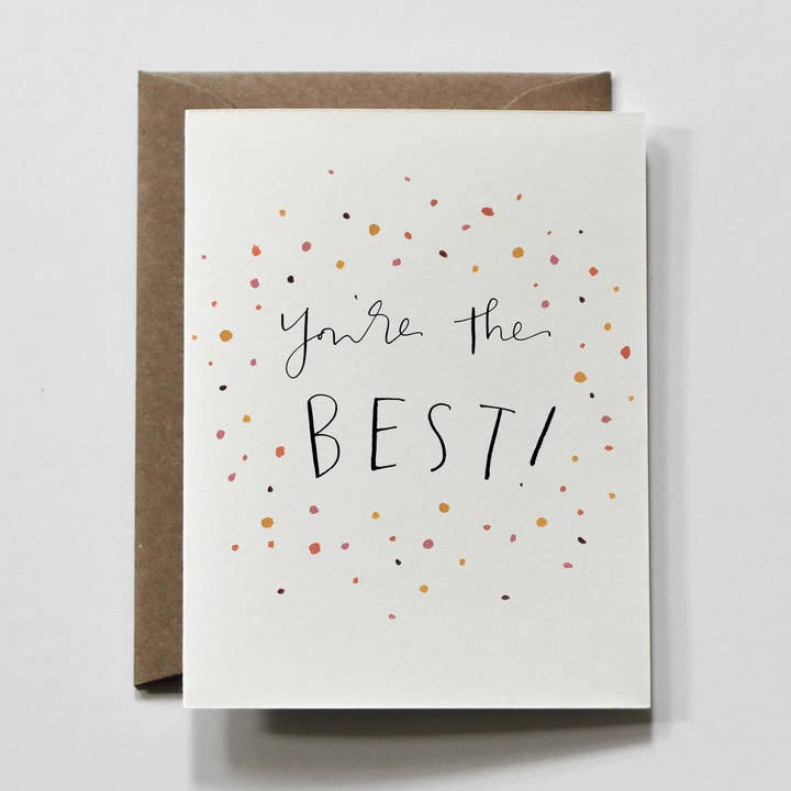 Bästa konfetti | Kärlek & Vänskap Färgglada gratulationskort för wholesale av everglow handmade