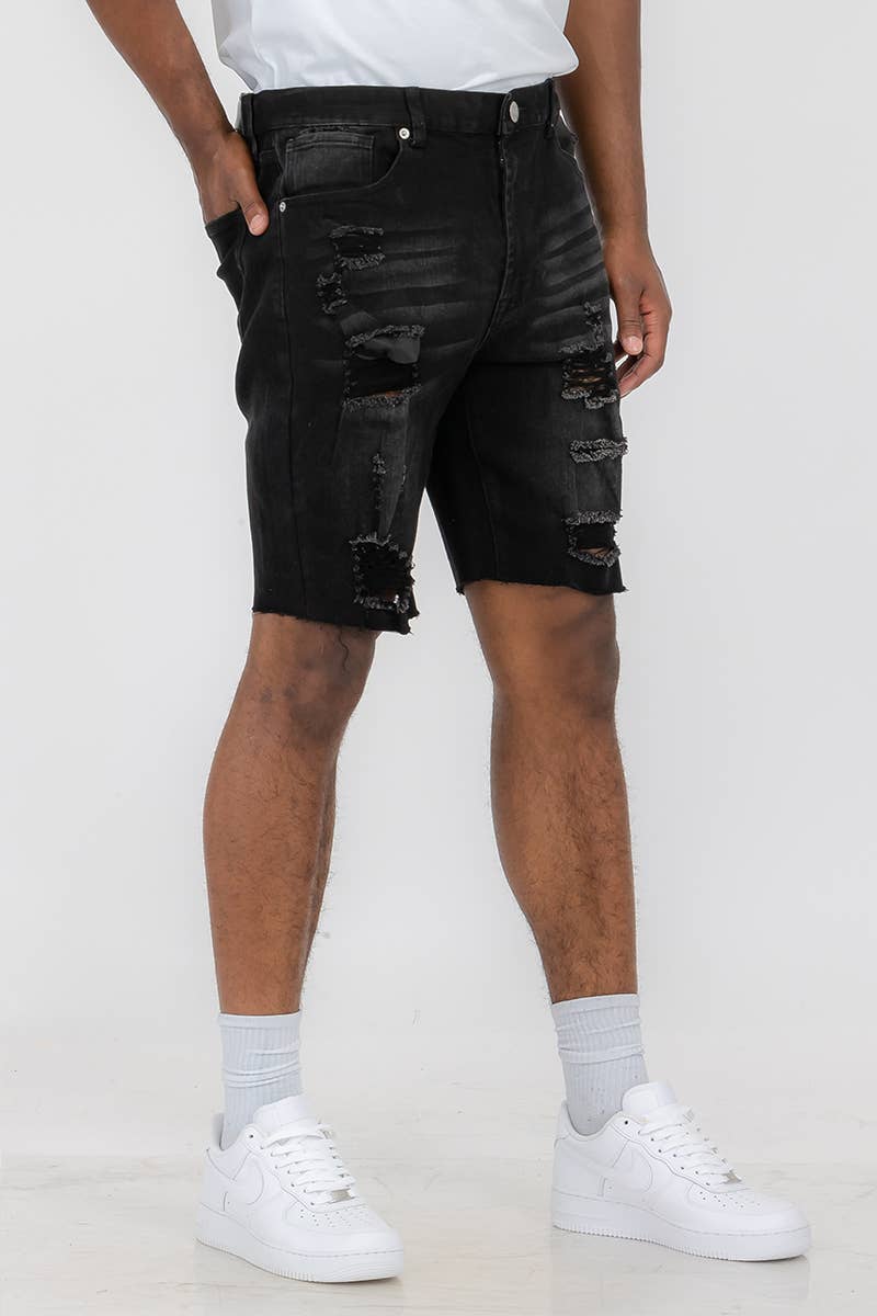 WEIV - Wholesale Shorts - Men's - Mens Distressed Denim Shorts1