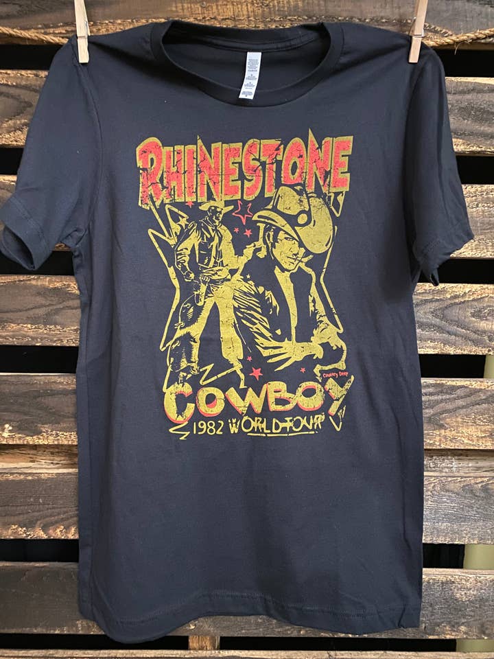 Rhinestone Cowboy World Tour 1982 unisex T-shirt for wholesale by Country Deep Apparel