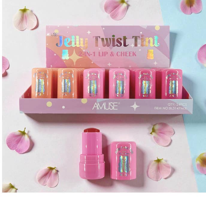 PINEAPPLE Beauty - Vente Encres à lèvres - Amuse BL3147 Jelly Twist Teinte Lèvres & Joues 2-en-1 - 24 pcs0