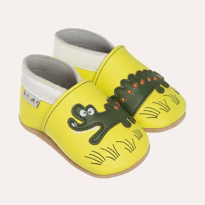 Baby leather slippers - Crocodile for wholesale by LAIT ET MIEL