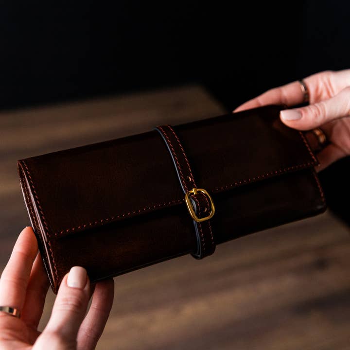 Time Resistance - Wholesale Jewelry Box/Organizer - Leather Jewelry Roll Travel Case - Madame Bouvary