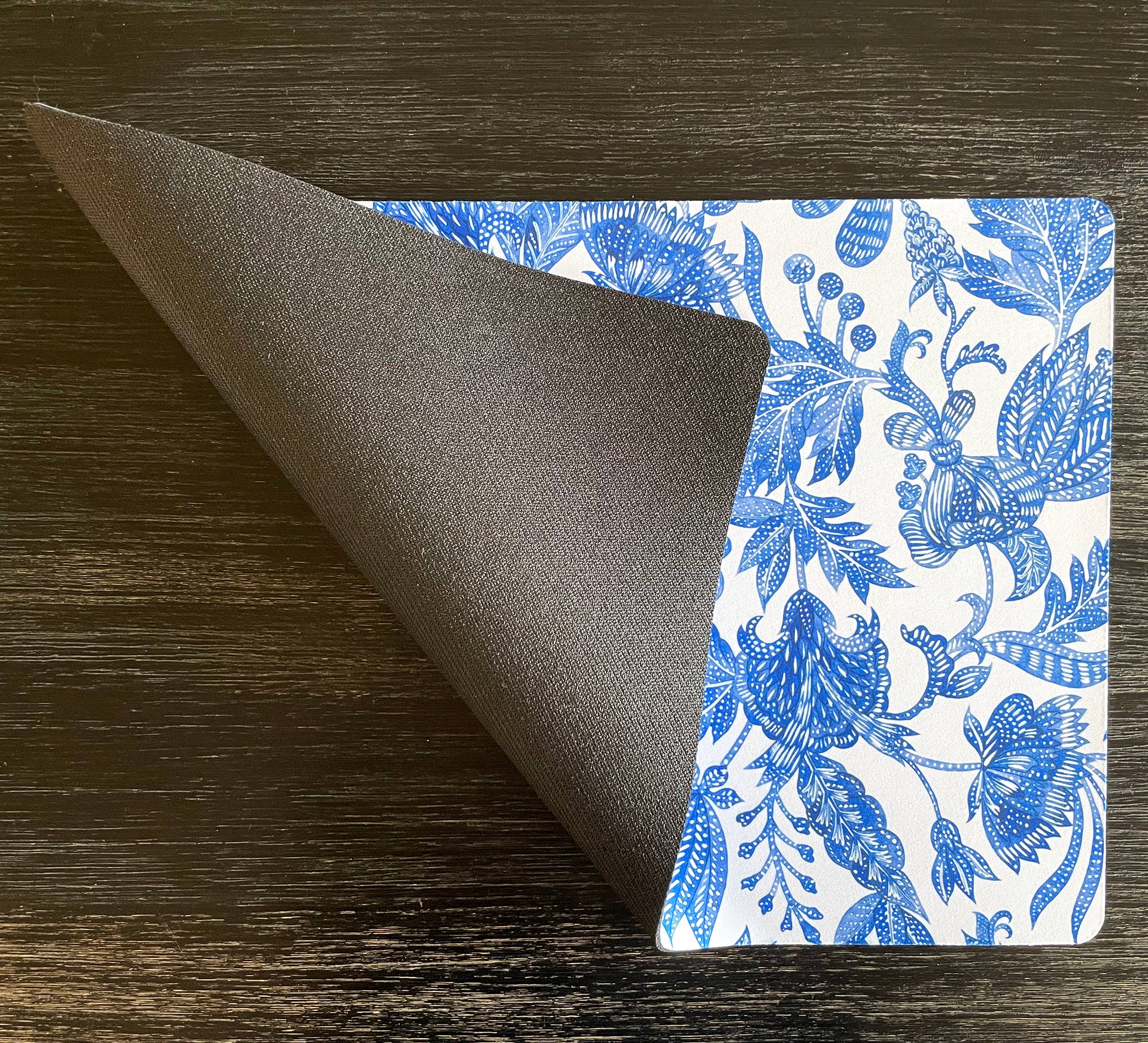 Aliza Darik - Wholesale Pet Food Mat - Dog - Pet Placemat, Floral Batik, Blue and White2