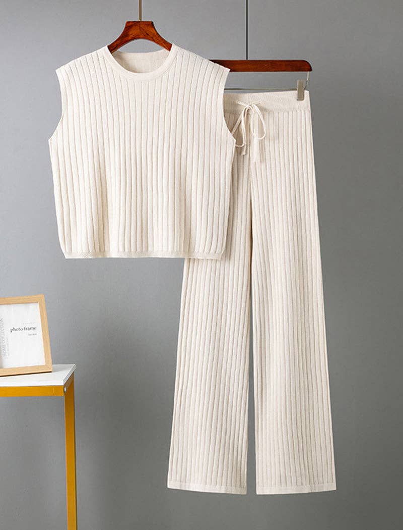 safistyle - Wholesale Lounge Set - Women's - Tank Top and Wide-Leg Pants Two-Piece Set4