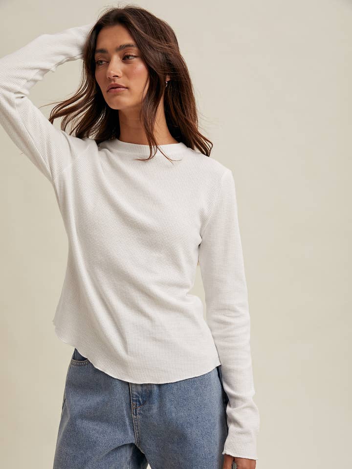 WAFFLESTRIKKET TOP / WL25-11396 for engroshandel hos Wishlist Apparel