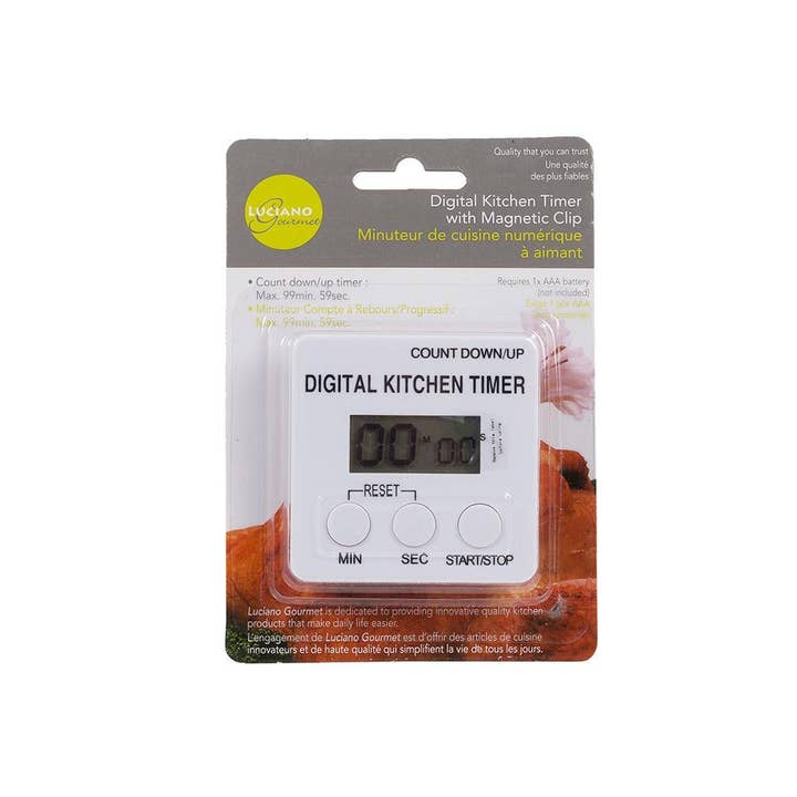 L.Gourmet Digital Kitchen Timer w/ Magnet & Clip for wholesale by Luciano Gourmet