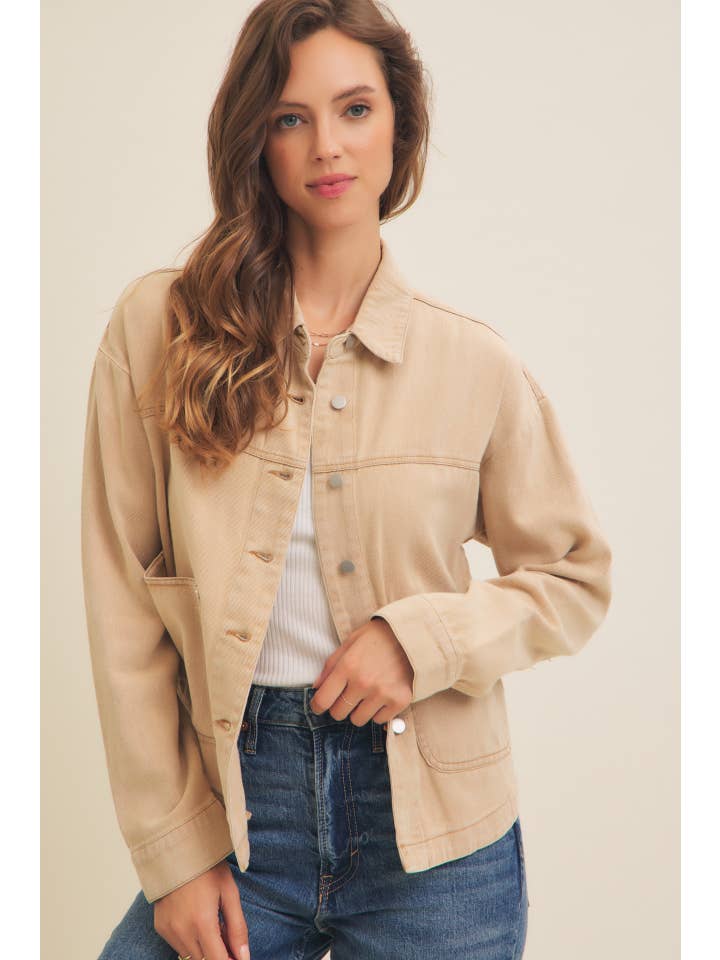 in february - Wholesale Jacket - Women's - ONE OF A KIND WASHED COTTON TWILL UTILITY OVERSIZED JACKET6