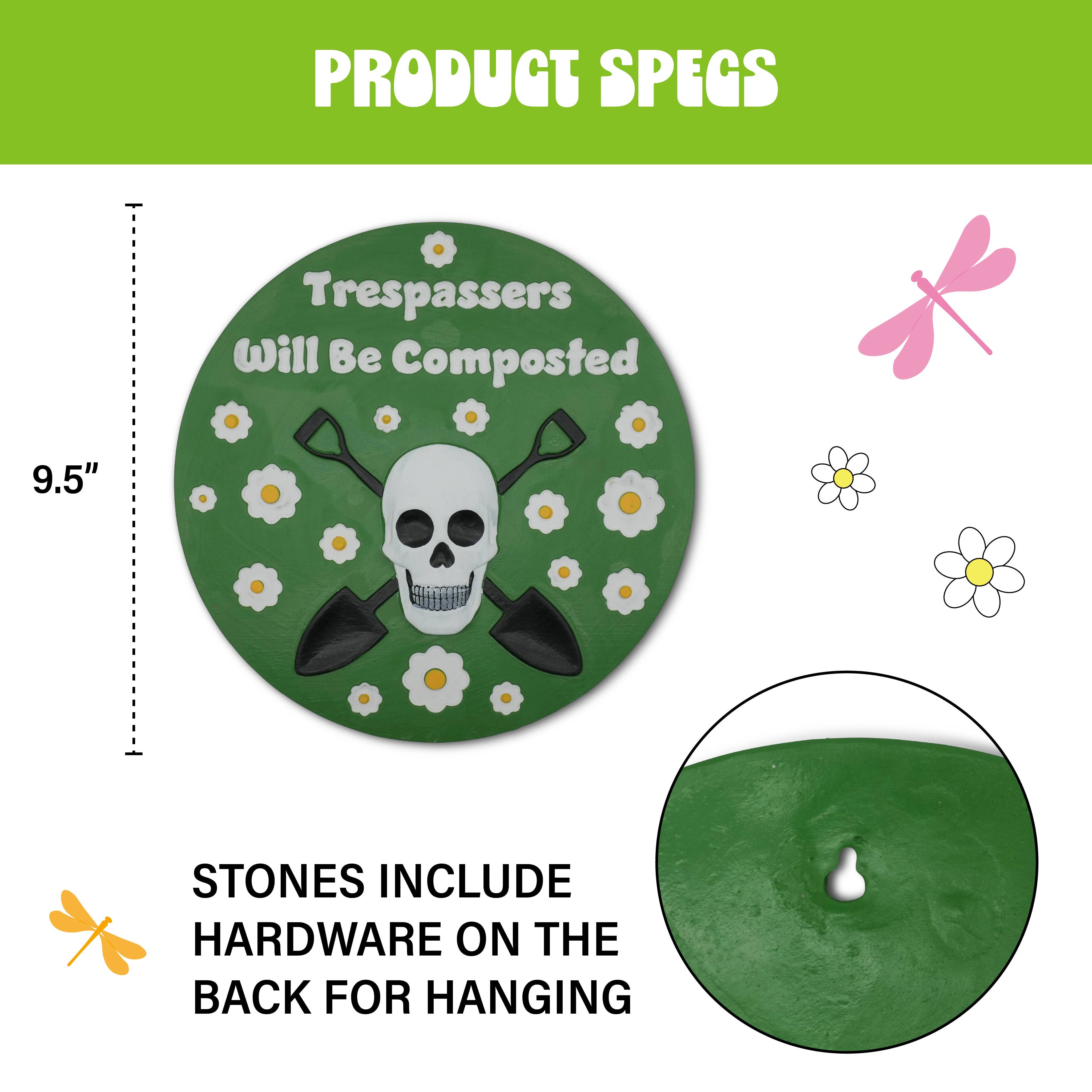 Happy Cow Lawn Decor - Wholesale Stepping Stone - “Trespassers Will be Composted” Garden Stepping Stone4