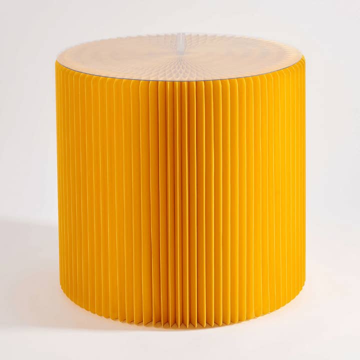 Foldable Circular Paper Table - Yellow for wholesale by Paper Lounge