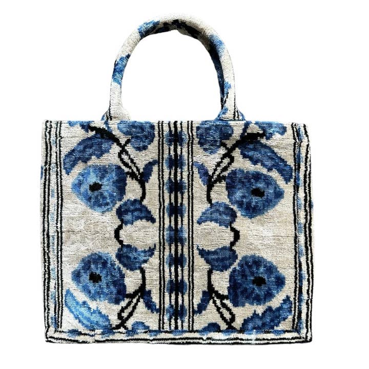 Silk Velvet Ikat Large Tote and other Purchase Wholesale tote canvas bags. Free Returns & Net 60 Terms on Faire trending on Faire.