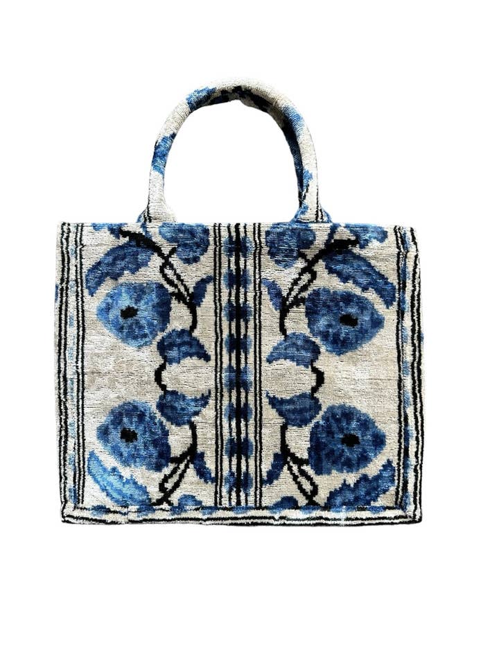 Silk Velvet Ikat Large Tote for wholesale by AYCA DESIGN
