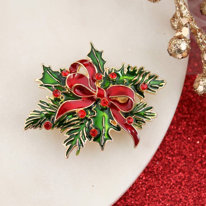 Seasons Jewelry - Wholesale Brooch - Holly Bundle Pin/Pendant