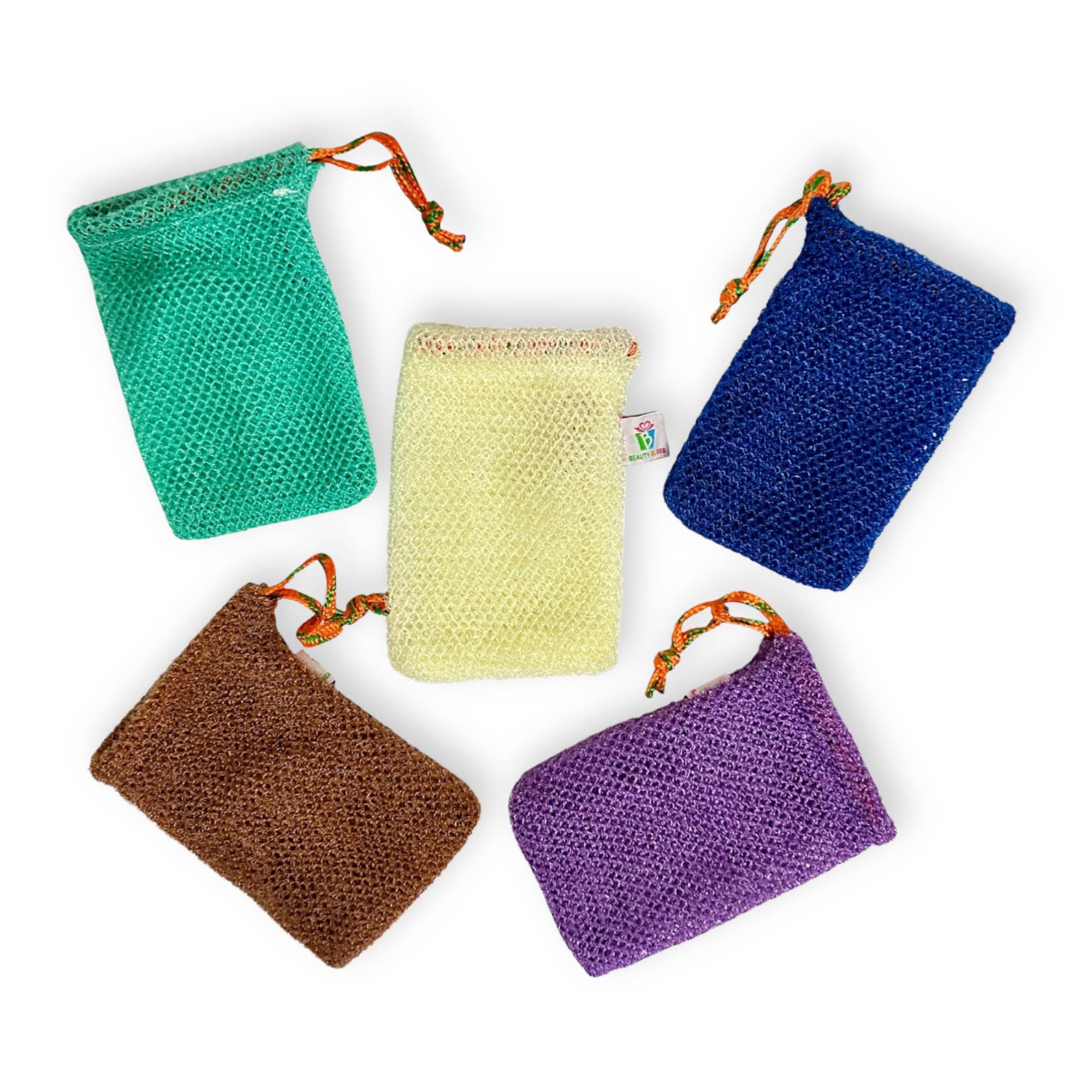 Beauty Blisss - Wholesale Soap Pouch/Sack/Bag - African Net Soap Saver Bag – Single & 3-Pack (Random Colors)11