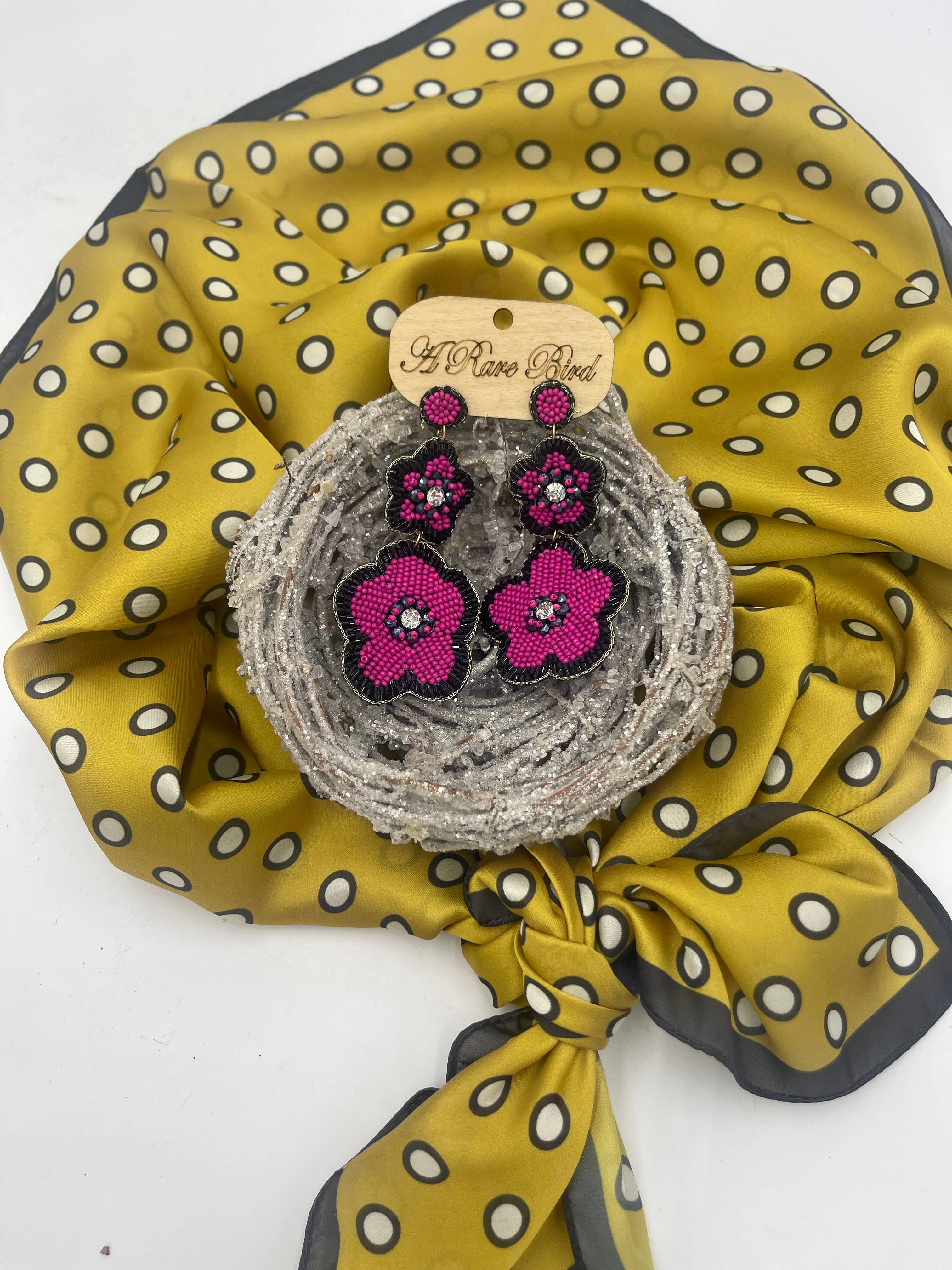 A Rare Bird Shop - Wholesale Scarf - Women's - MUSTARD DOT WILD RAG1