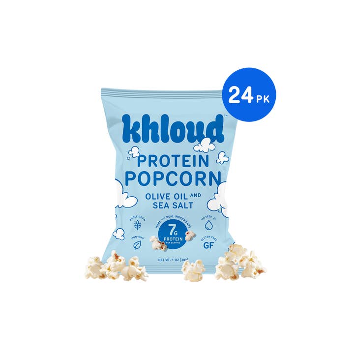 24-Pack | Olive Oil & Sea Salt Protein Popcorn (Snack Size) for wholesale by Khloud Foods