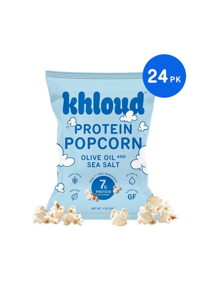 24-Pack | Olive Oil & Sea Salt Protein Popcorn (Snack Size) for wholesale by Khloud Foods