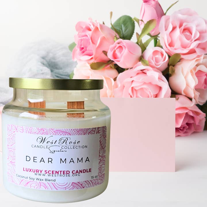 Signature Luxury Candle, Dear Mama for wholesale by West Rose Signature Candle Collection