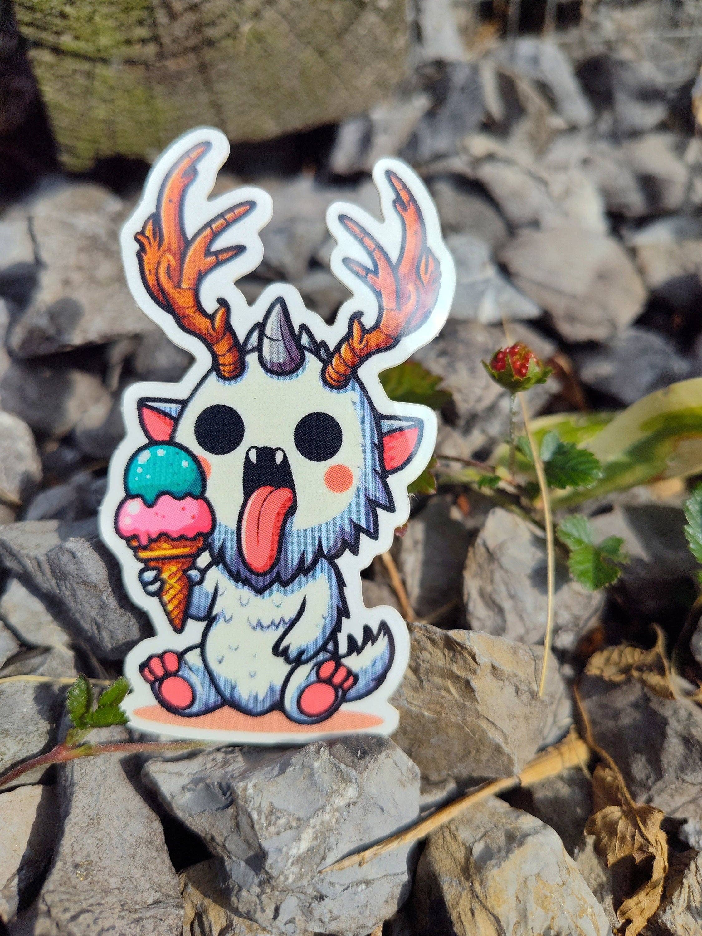 Mountain's Misfits - Wholesale Sticker - Wendigo with Ice Cream Sticker1