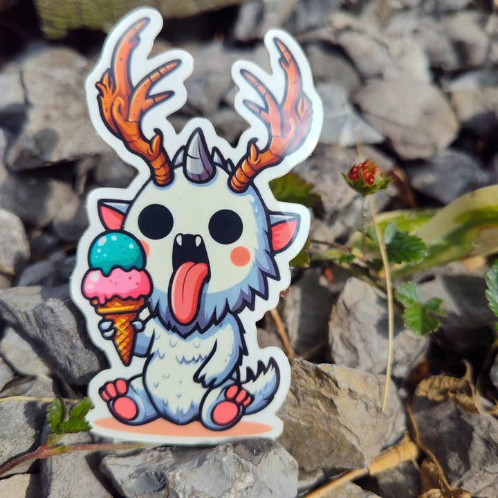 Mountain's Misfits - Wholesale Sticker - Wendigo with Ice Cream Sticker1