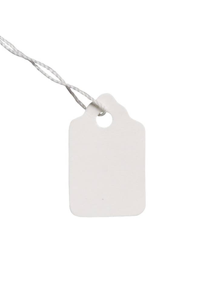 #1 Strung Merchandise Price Tags - White - Carton of 1,000 for wholesale by Store Supply Warehouse