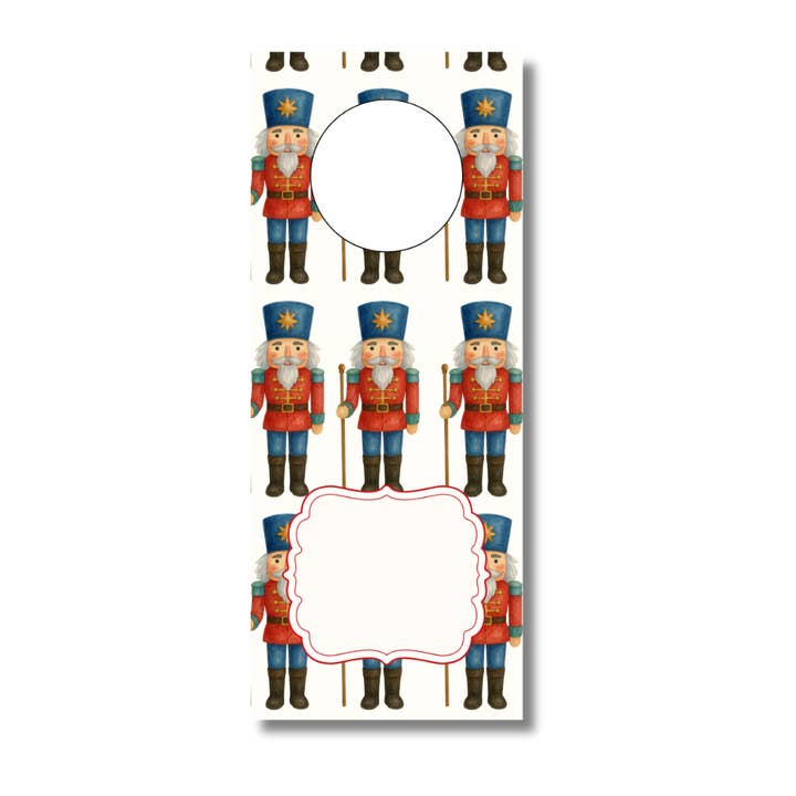 Nøddeknækker vinflaske-gavemærker – Sæt med 6, fremstillet i USA for engroshandel hos Duncan Sister Designs