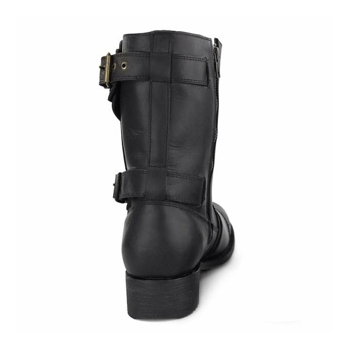 Grinders Mens Black Leather Cowboy Boots-Route 66 for wholesale on Faire