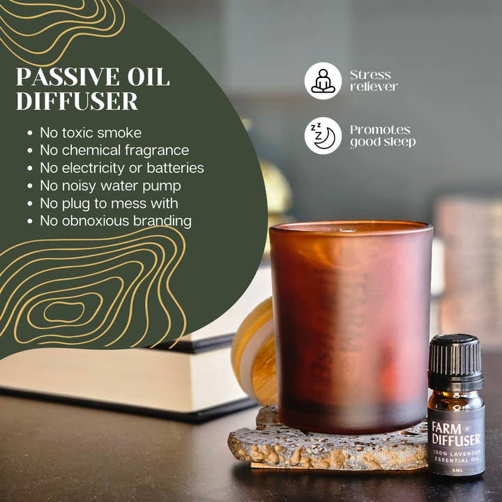 Farm to Diffuser Lava Rock Diffuser Lavender Essential Oil - Wholesale Essential Oil - Volcanic Stone Passive Diffuser with Lavender Essential Oil