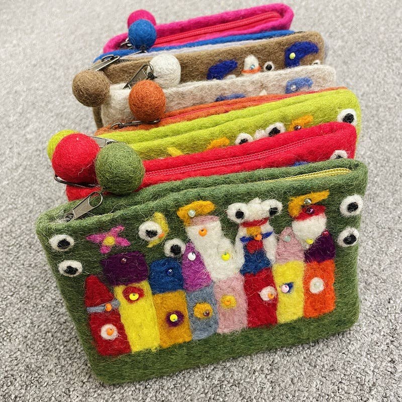 Tourtiwi - Wholesale Portemonnee - Dames - Schattige Kleine Vilten Tasjes met Sprookjesachtige Stadsdecoraties5