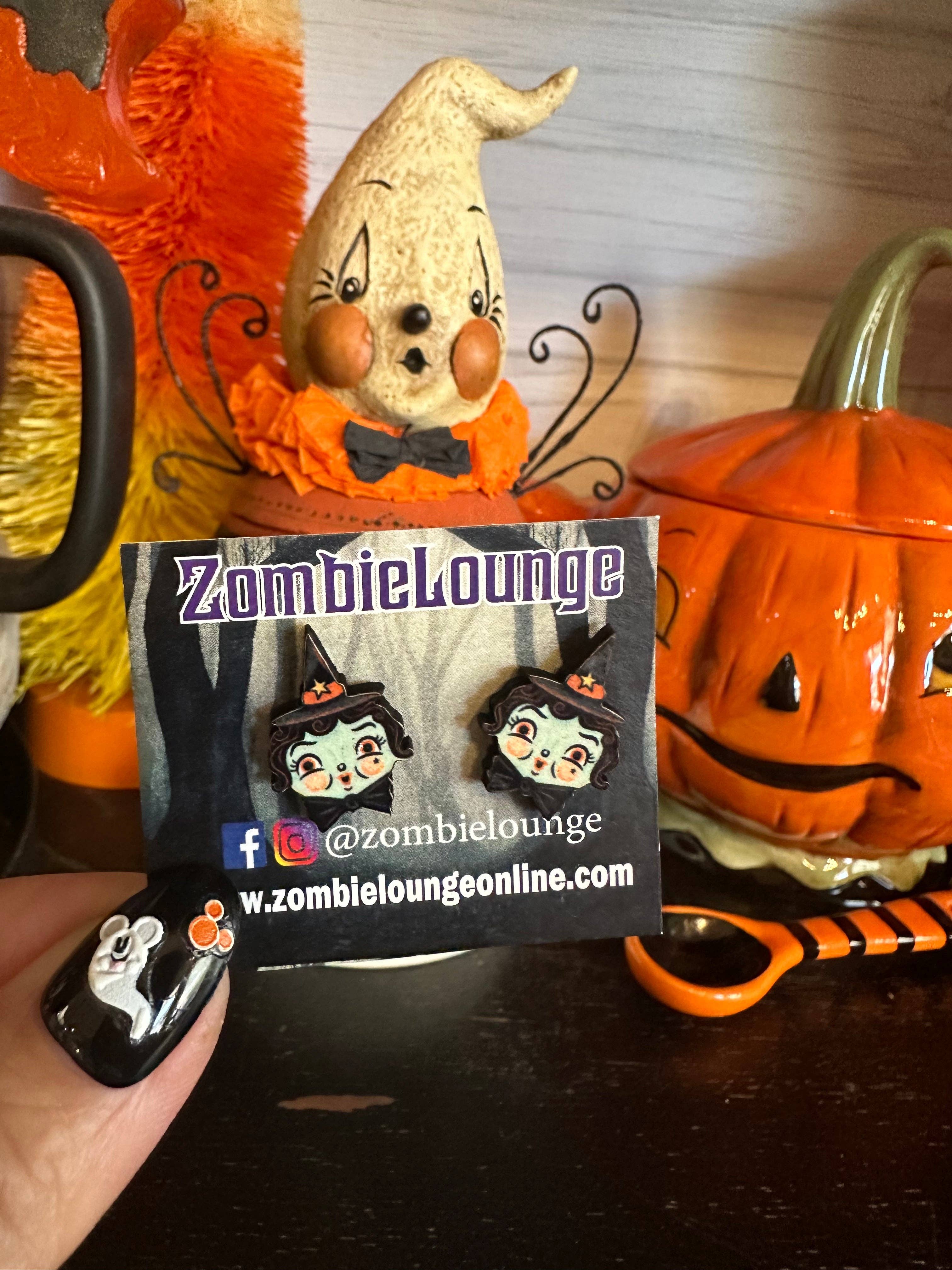 Zombie Lounge Bootique - Wholesale Stud/Post Earrings - Johanna Parker Witch Earrings3