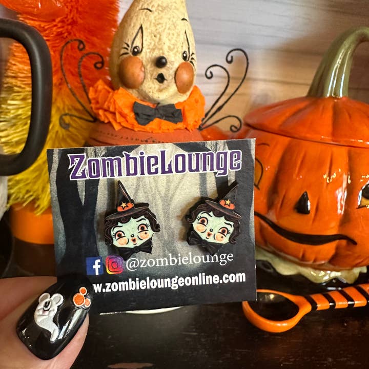 Zombie Lounge Bootique - Wholesale Stud/Post Earrings - Johanna Parker Witch Earrings3