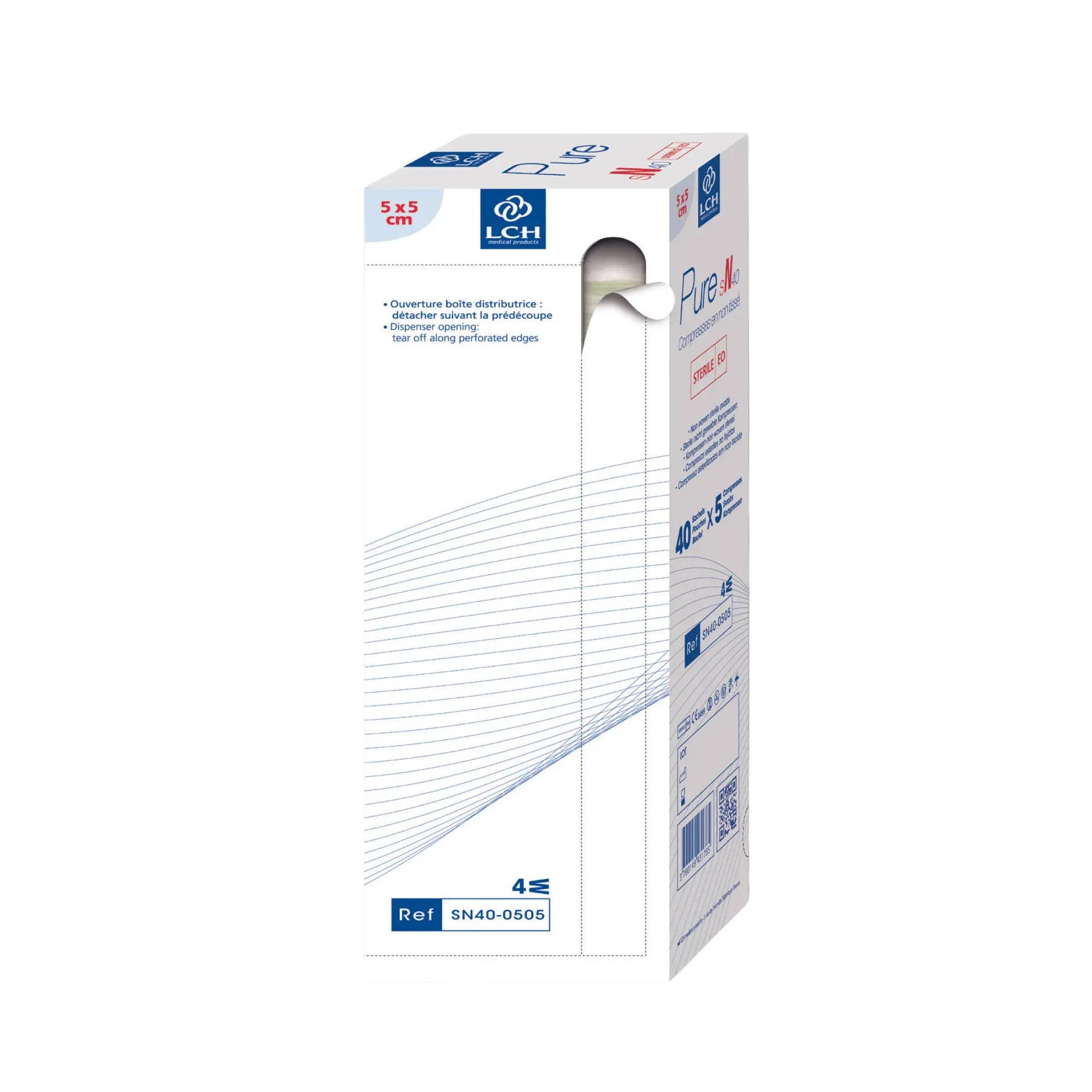 My Podologie - Wholesale Cotton Pad - Sterile non-woven compress - Pack of 5 compresses - 40g/m2 - LCH0