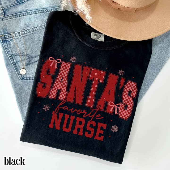 Glaime - Wholesale T-Shirt (Graphic) - Women's - Nurse Christmas Comfort Colors Shirt, Santas Sweatshirt2